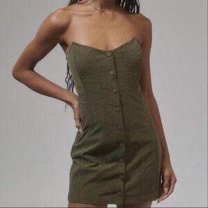UO Cali Corduroy Corset Mini Dress NWT